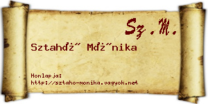 Sztahó Mónika névjegykártya