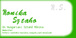 monika sztaho business card